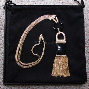 Rachel Zoe long pendant necklace. Gold chain.